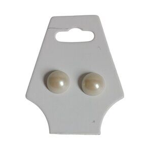 Vintage Classic Off White Ivory Faux Pearl Post Back Stud Fashion Earrings
